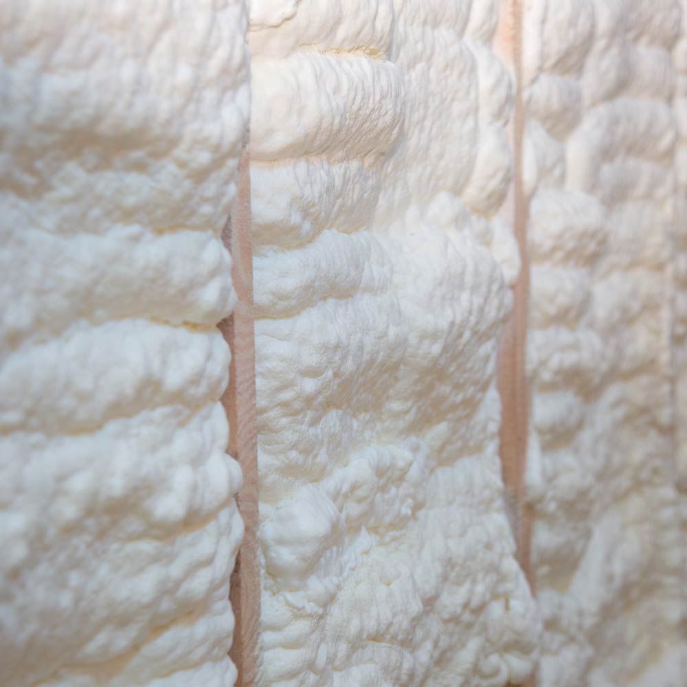 Close-up of spray foam